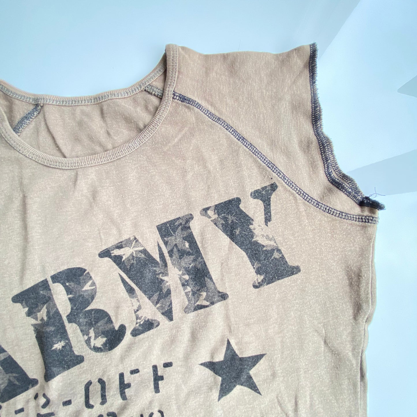 Vintage 90's Grunge Army Khaki Baby Tee (M/L)