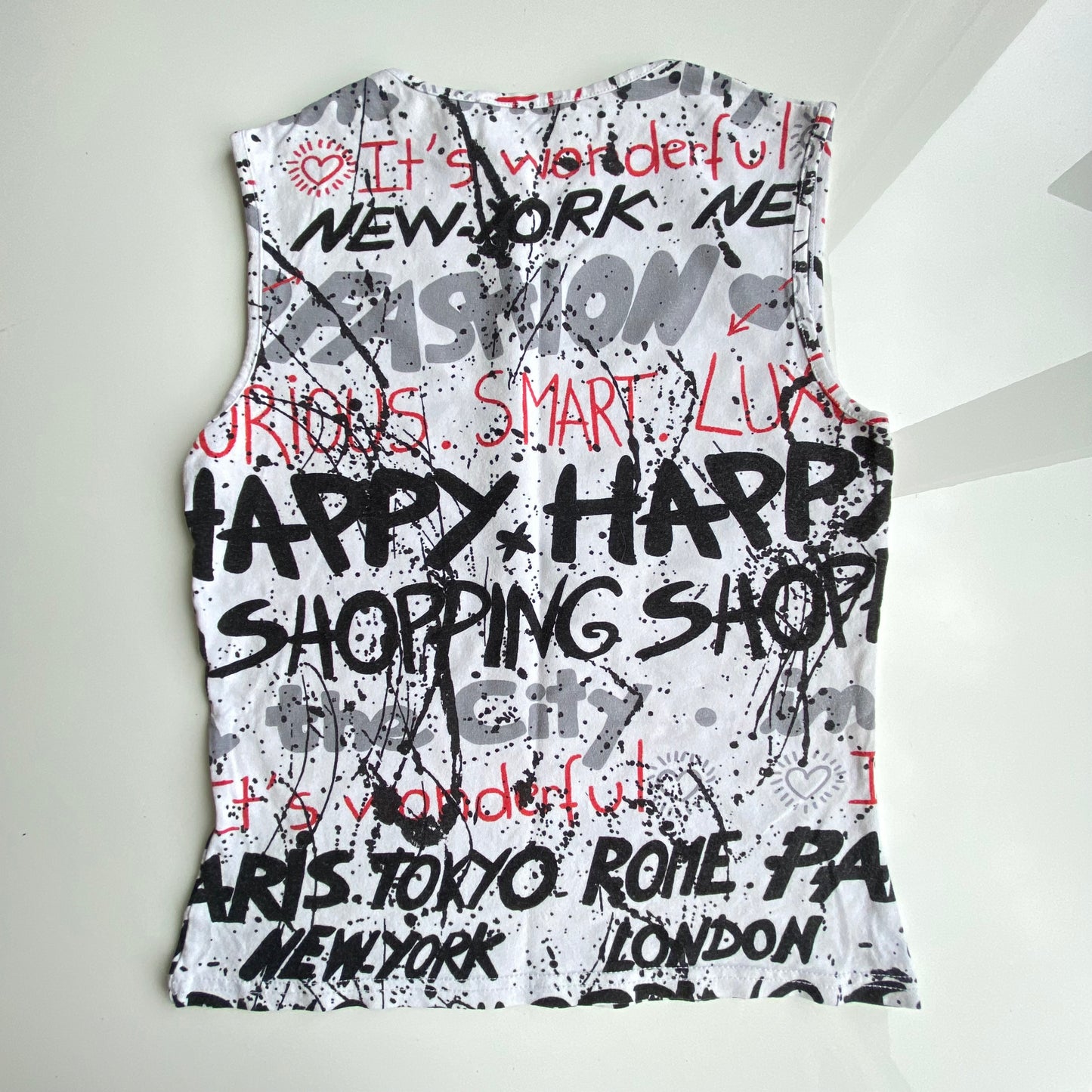 Vintage 90's Skater Grunge Tank Top with Text Writing (S)