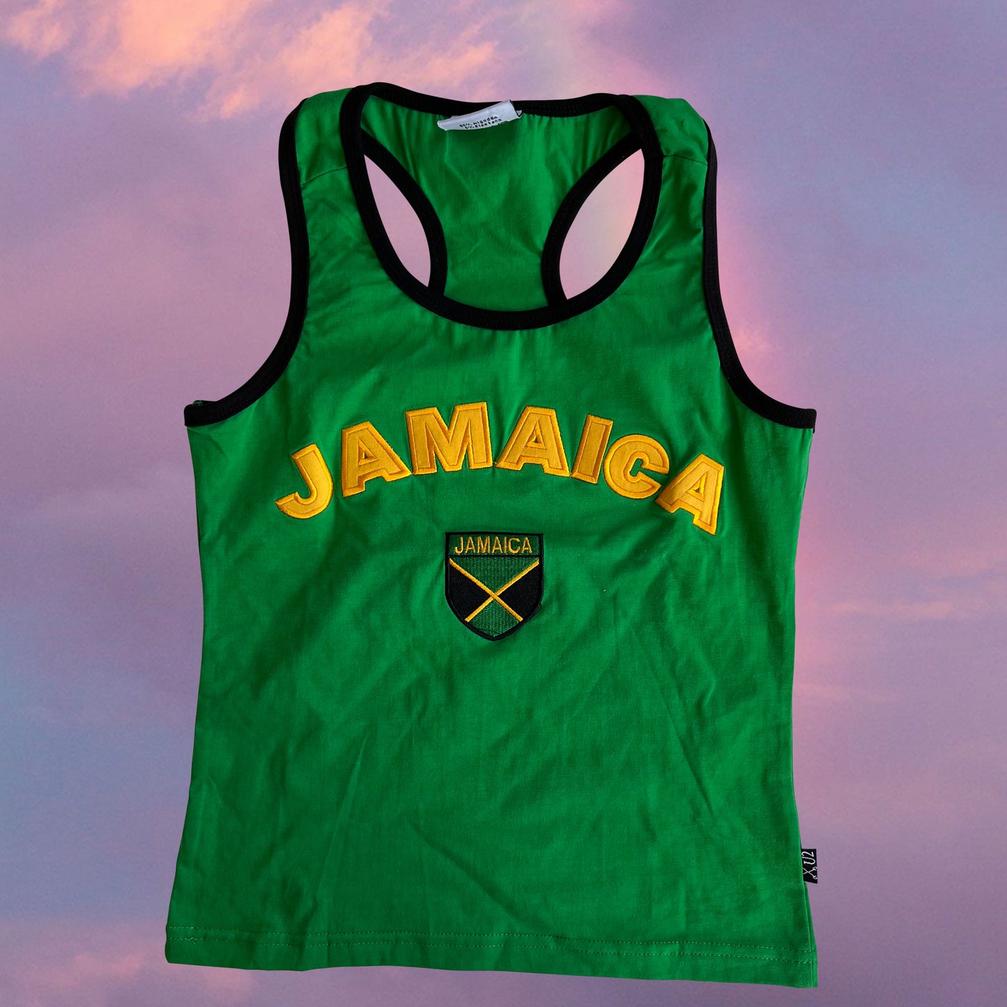 Vintage 90's Sporty Jamaica Flag Green Tank Top (S/M)