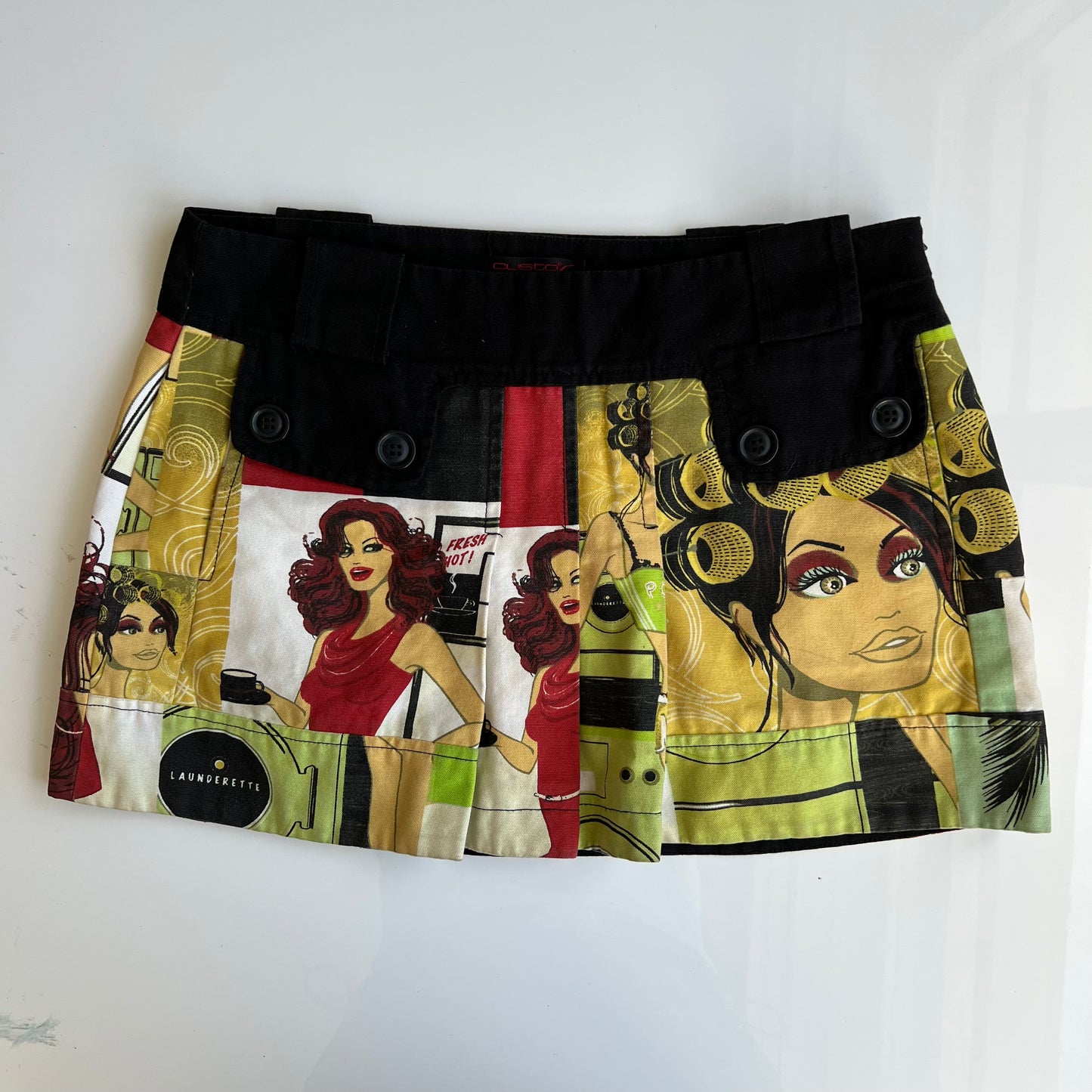 Vintage 90's Archive Custo Barcelona Printed Pleated Mini Skirt (S)