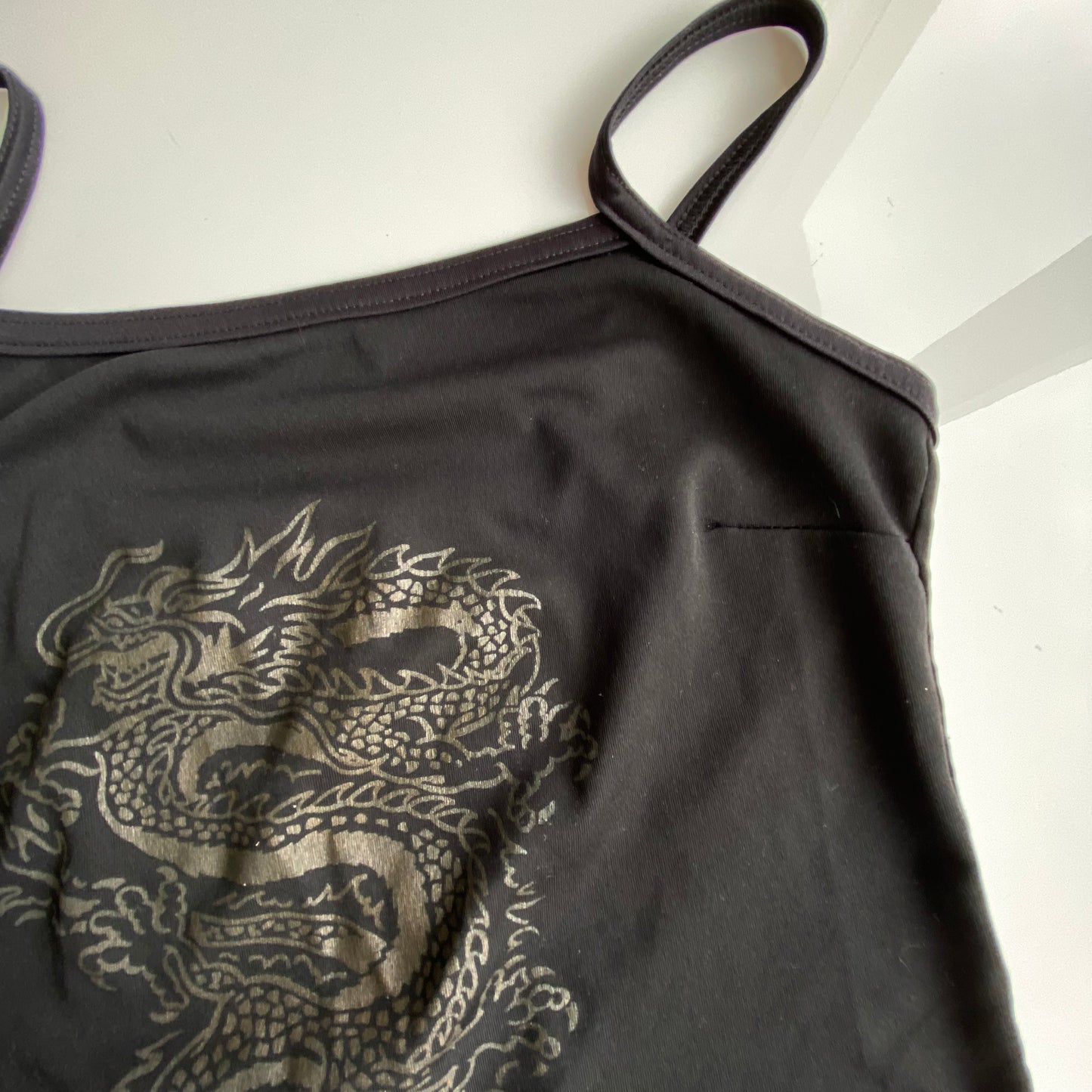 Vintage 90's Skater Black Dragon Cami Top (S/M)