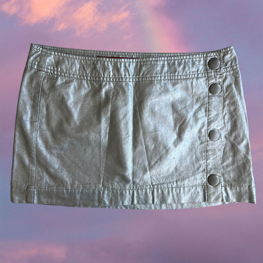 Vintage 90's Archive Miss Sixty Silver Mini Skirt (S)