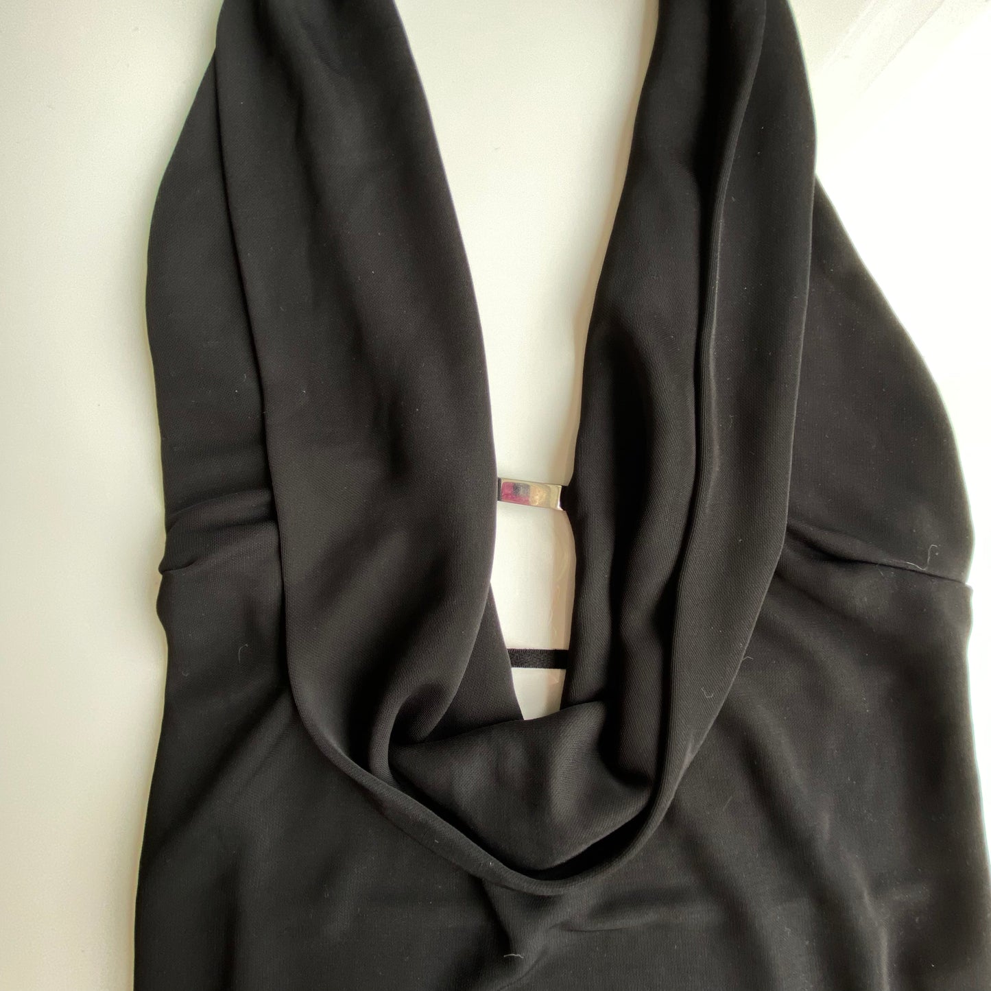 Vintage 90's Clubwear Backless Black Halter Top (S)