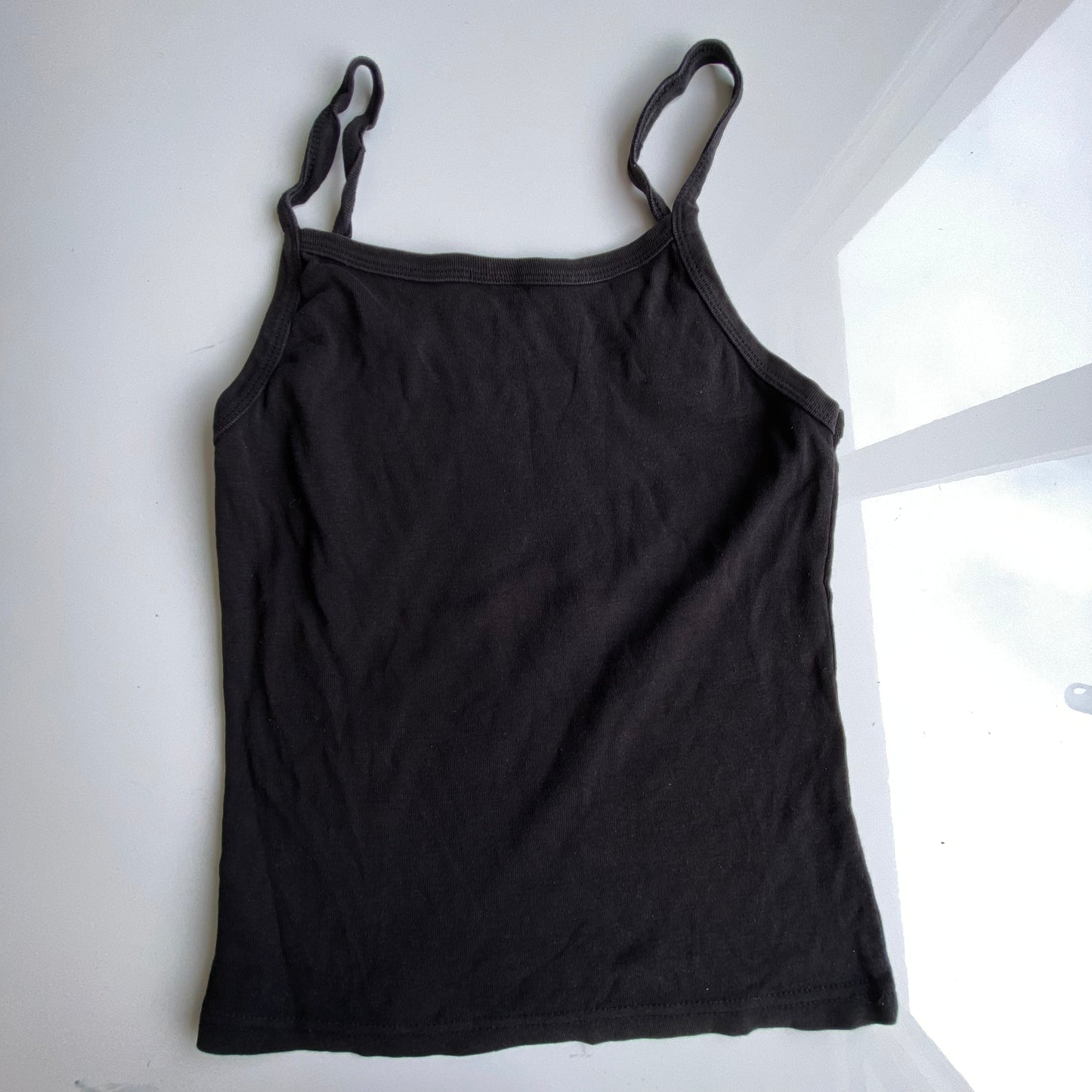 Vintage 90's Skater Black Cami Top with Girl Graphic (M)