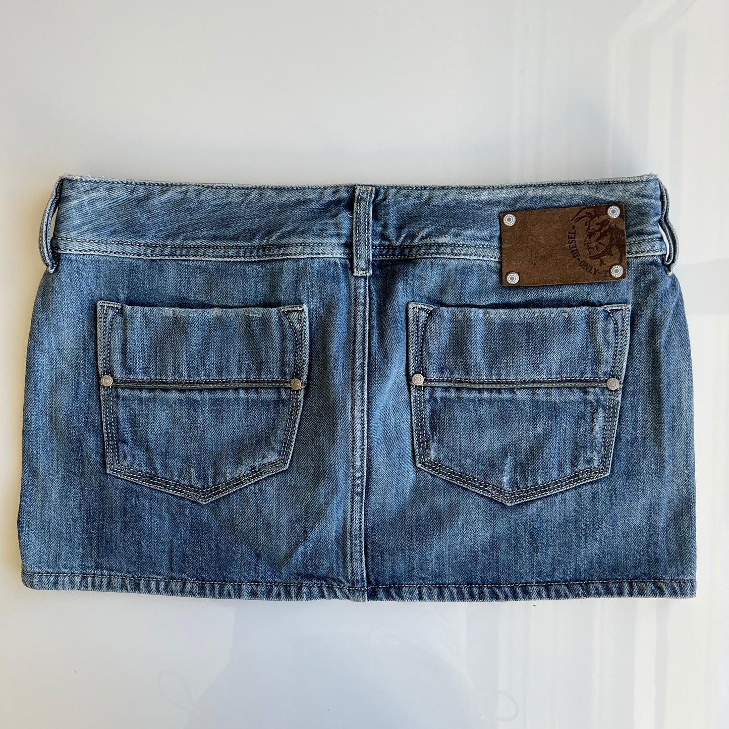 Vintage 90's Diesel Blue Denim Mini Skirt (36 EU / UK 8 / US 4)