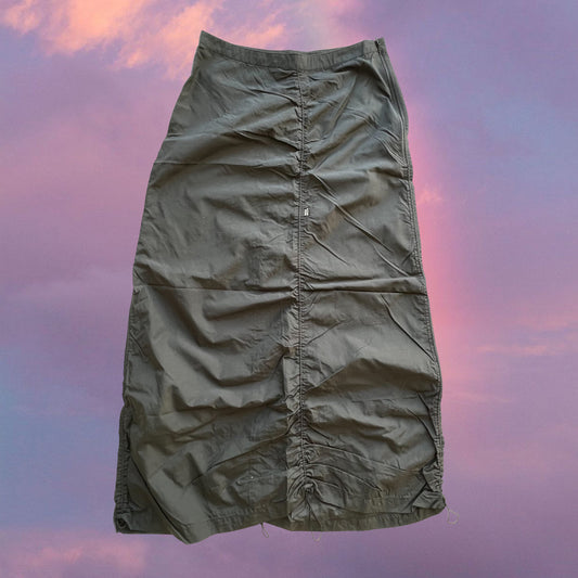 Vintage 90's Archive Miss Sixty Black Cargo Maxi Skirt with Drawstrings (36 EU / UK 8 / US 4)