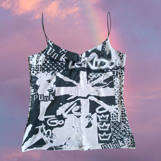 Vintage 90's Grunge Punk Graphic Print Cami Top (L)