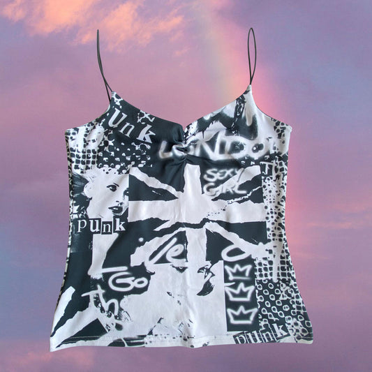 Vintage 90's Grunge Punk Graphic Print Cami Top (S/M)