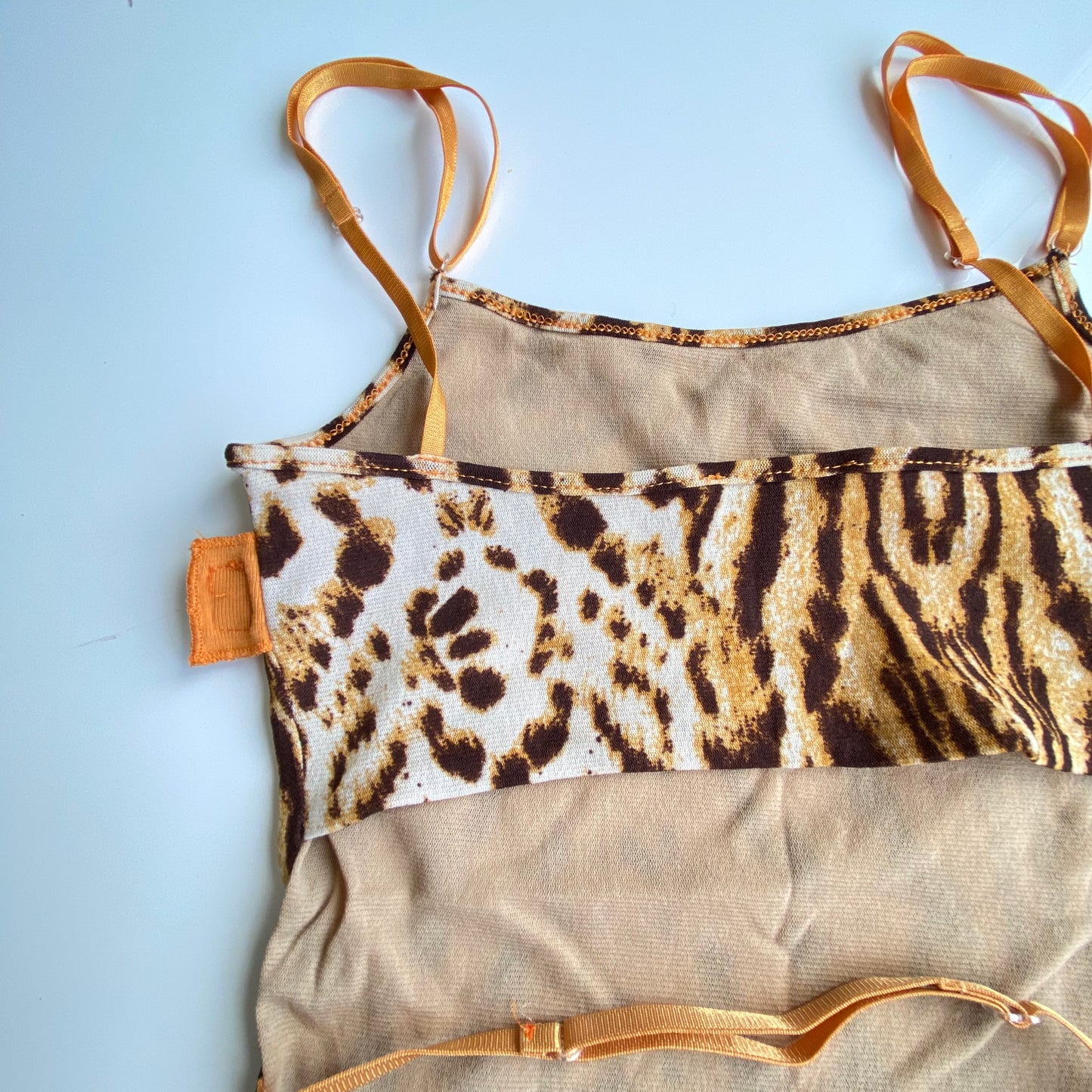 Vintage 90's Morgan de Toi Animal Print Backless Mesh Top (XS/S)