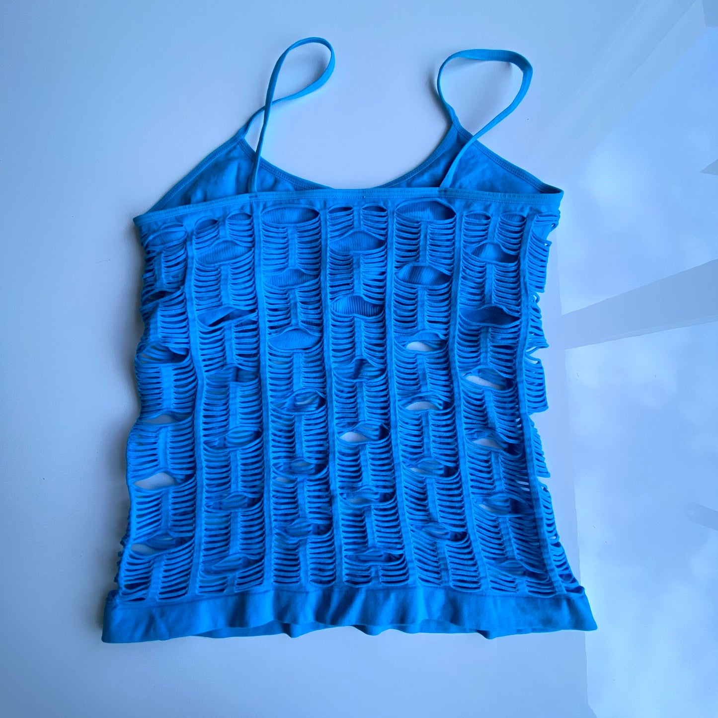 Vintage 90's Rave Blue Net Cami Top (L/XL)