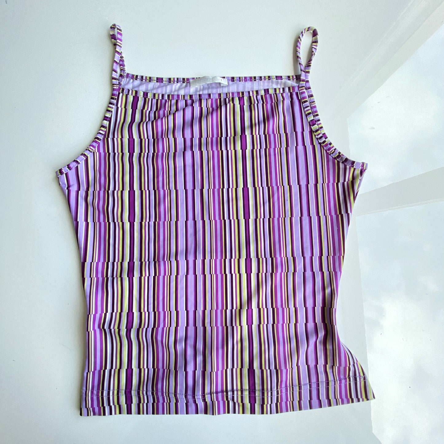 Vintage 90's Funky Striped High Neck Backless Top (M/L)