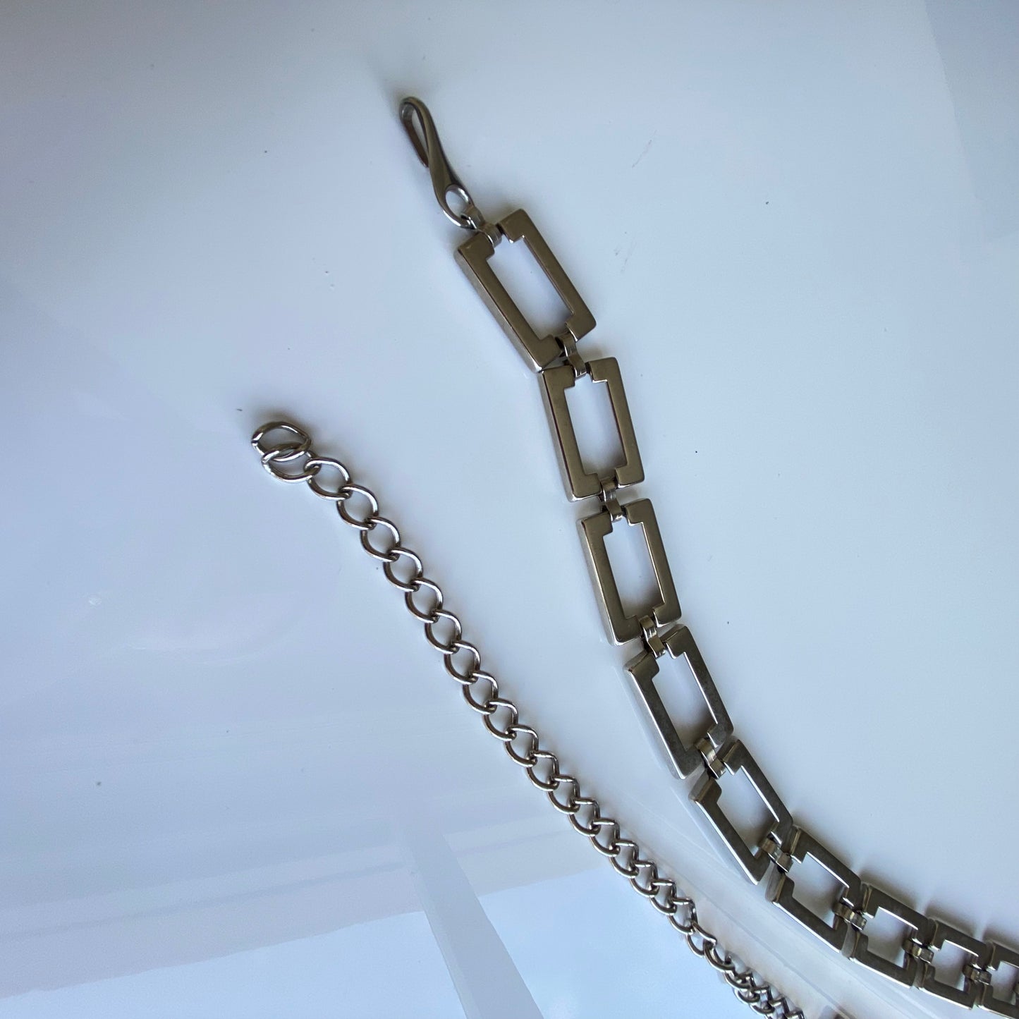 Vintage 90's Square Metallic Waist Chain Belt (XS-S-M-L)