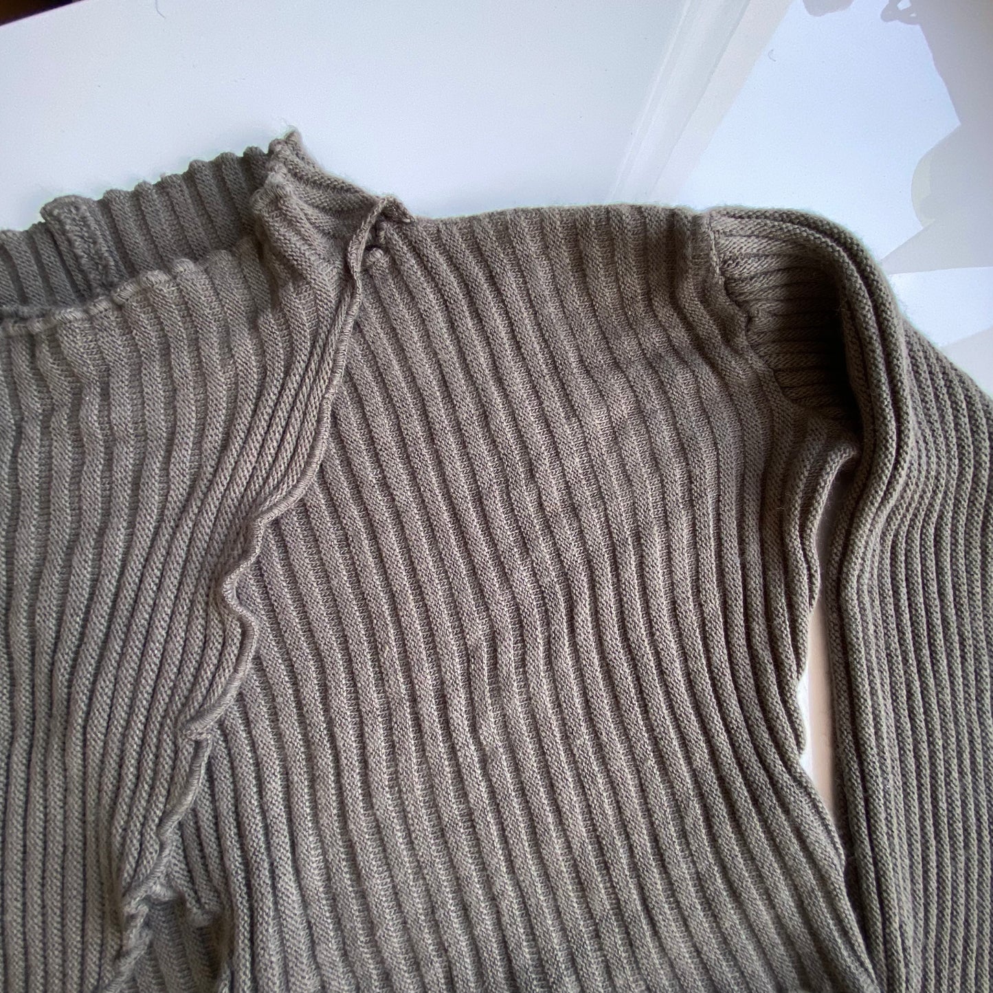 Vintage 90's Subversive Khaki Open Front Sweater (S)