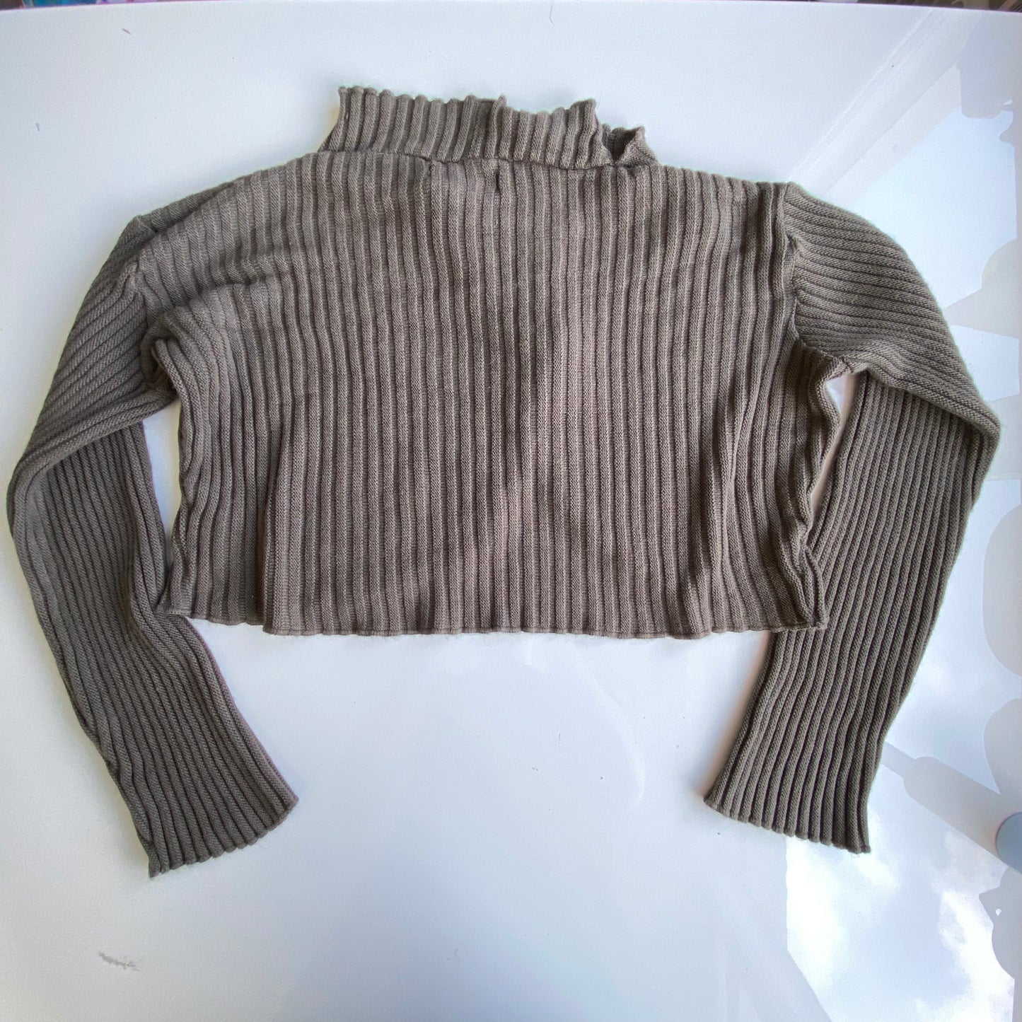 Vintage 90's Subversive Khaki Open Front Sweater (S)