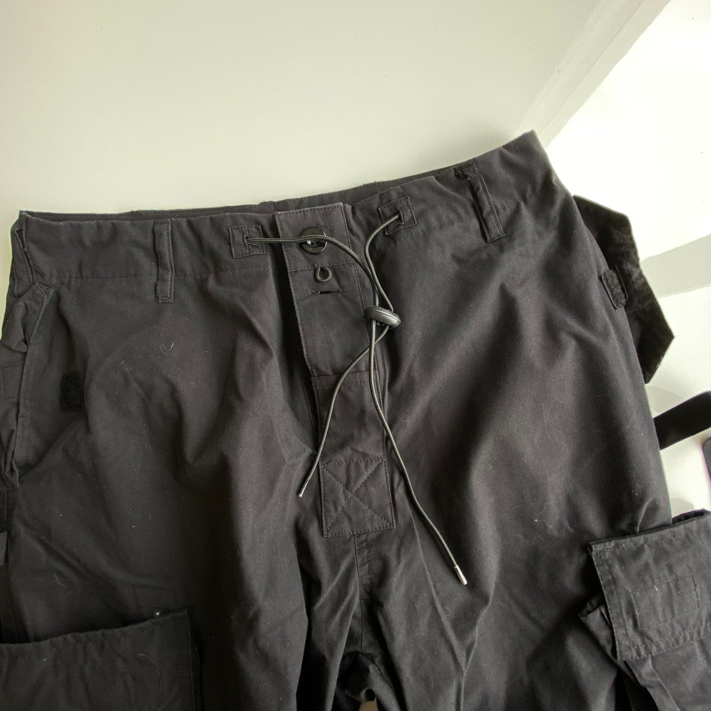 Vintage 90's Raver Black Parachute Octopus Cargo Pants (M)