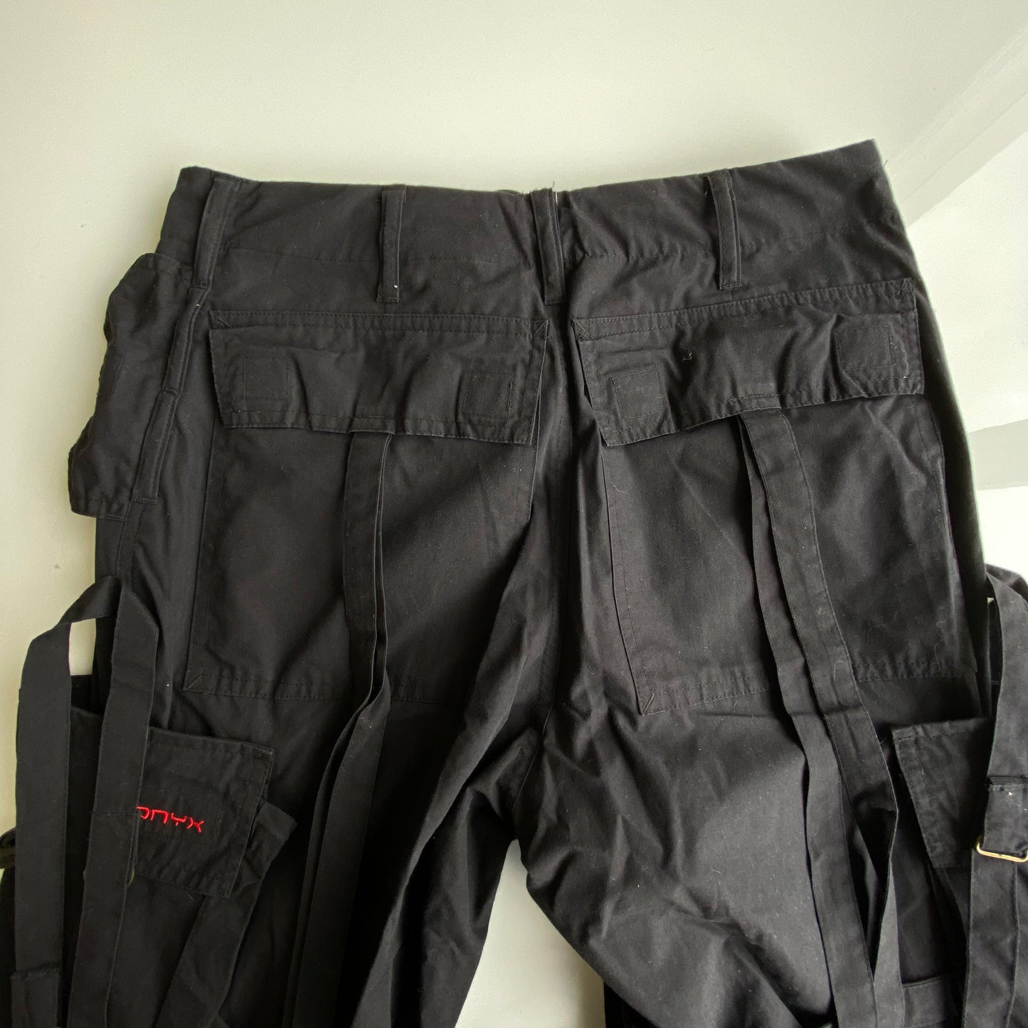 Vintage 90's Raver Black Parachute Octopus Cargo Pants (M)