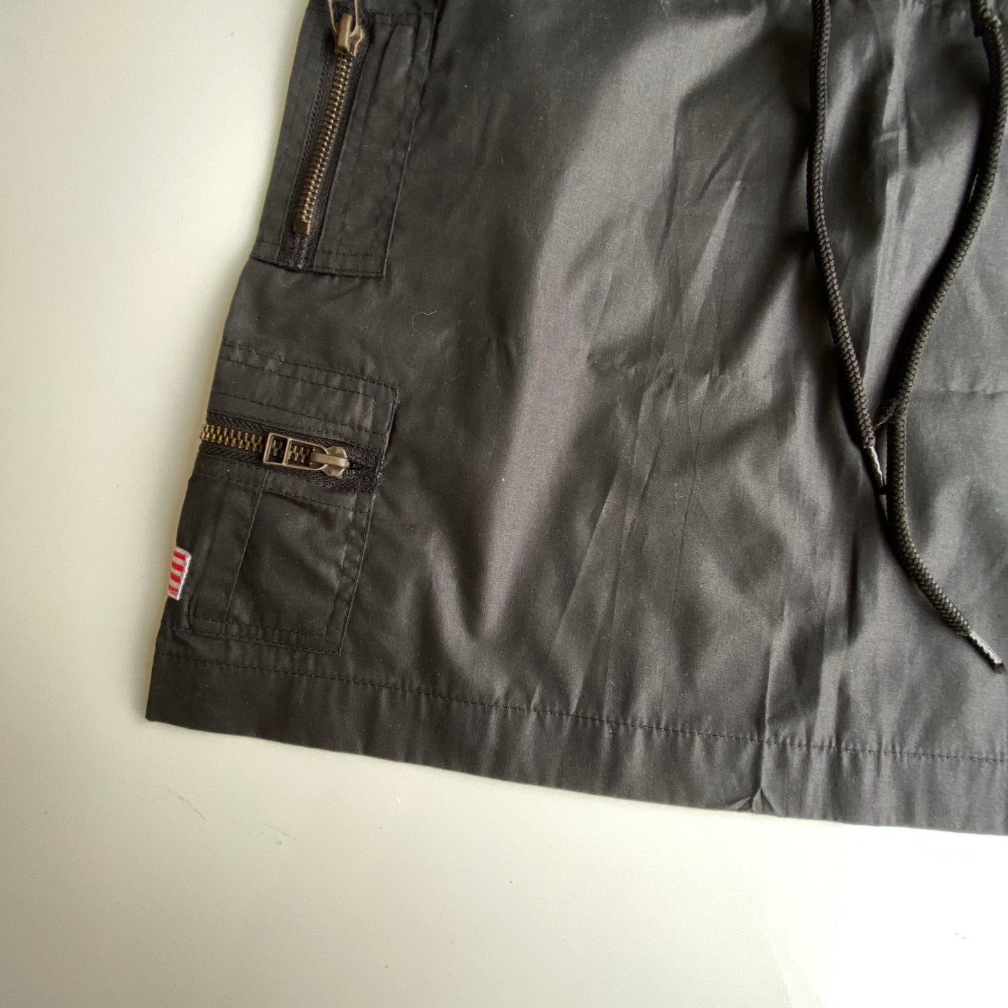 Vintage 90's Techwear Black Cargo Mini Skirt (S)