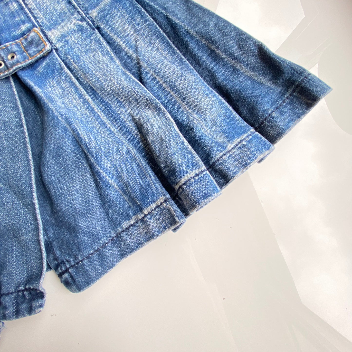 Vintage 90's Miss Sixty Denim Pleated Mini Skirt (S / 36 EU / UK 8 / US 4)