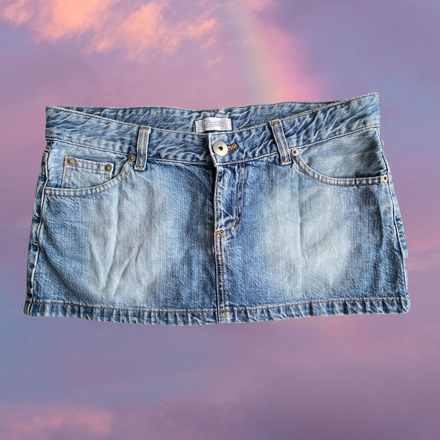 Vintage Y2K Micro Mini Blue Denim Skirt (36 EU / UK 8 / US 4)