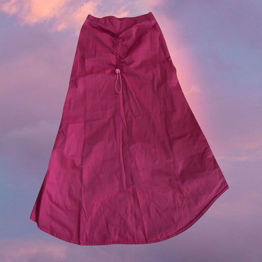 Vintage 90's Techwear Red Maxi Skirt with Cargo Drawstring in Back (36 EU / UK 8 / US 4)