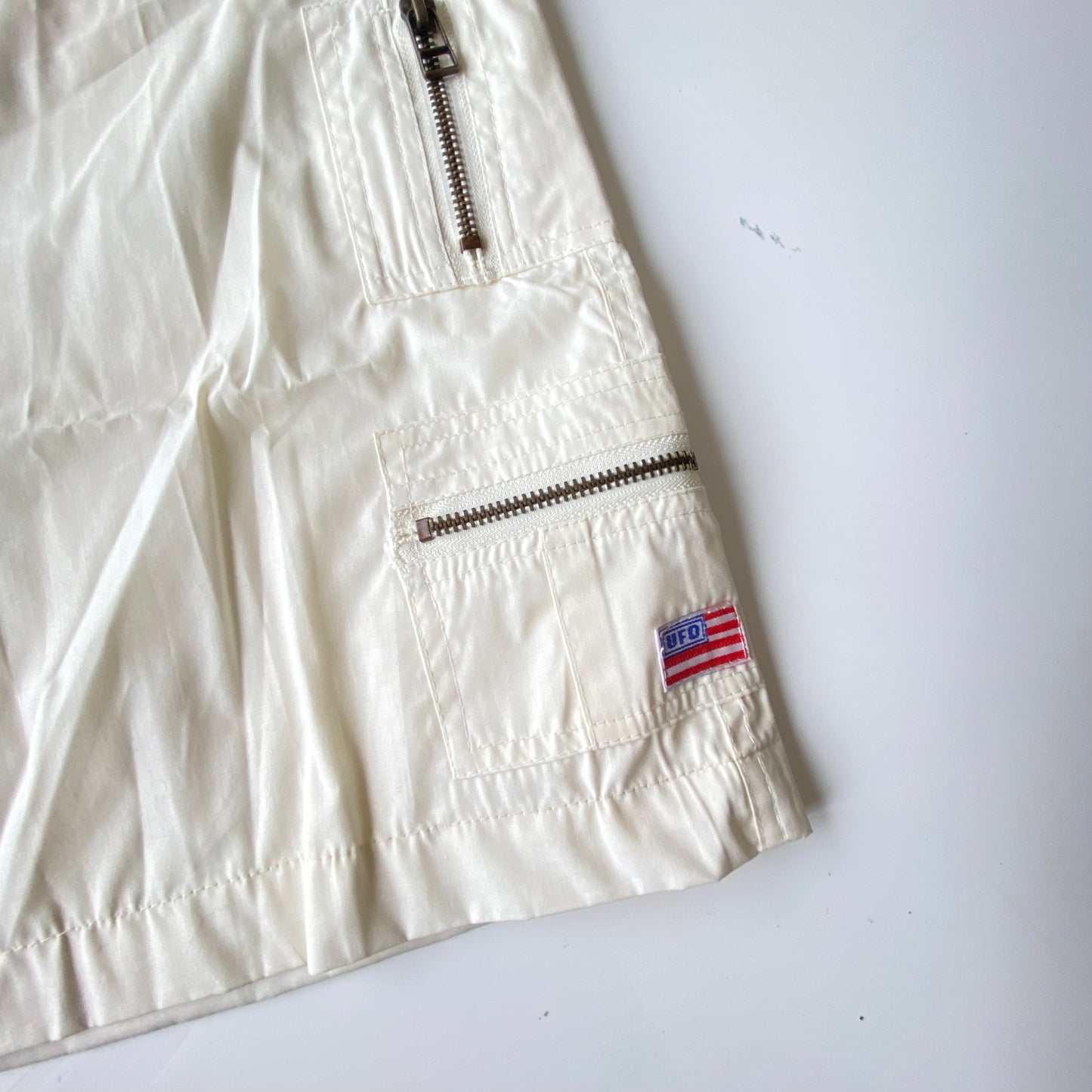 Vintage 90's Techwear White Cargo Mini Skirt (S)