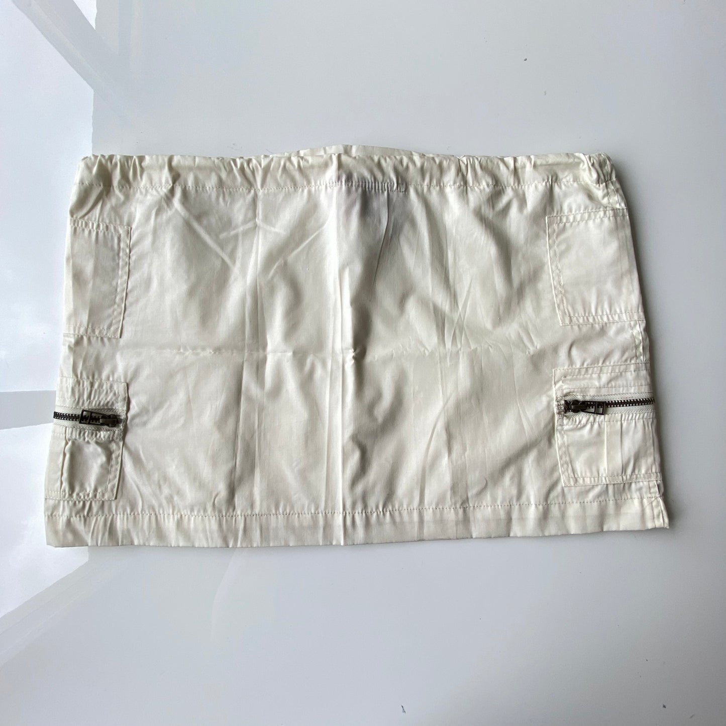 Vintage 90's Techwear White Cargo Mini Skirt (S)