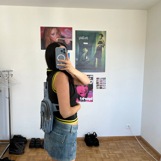 Vintage 90's Techwear Baby Blue One Shoulder Backpack