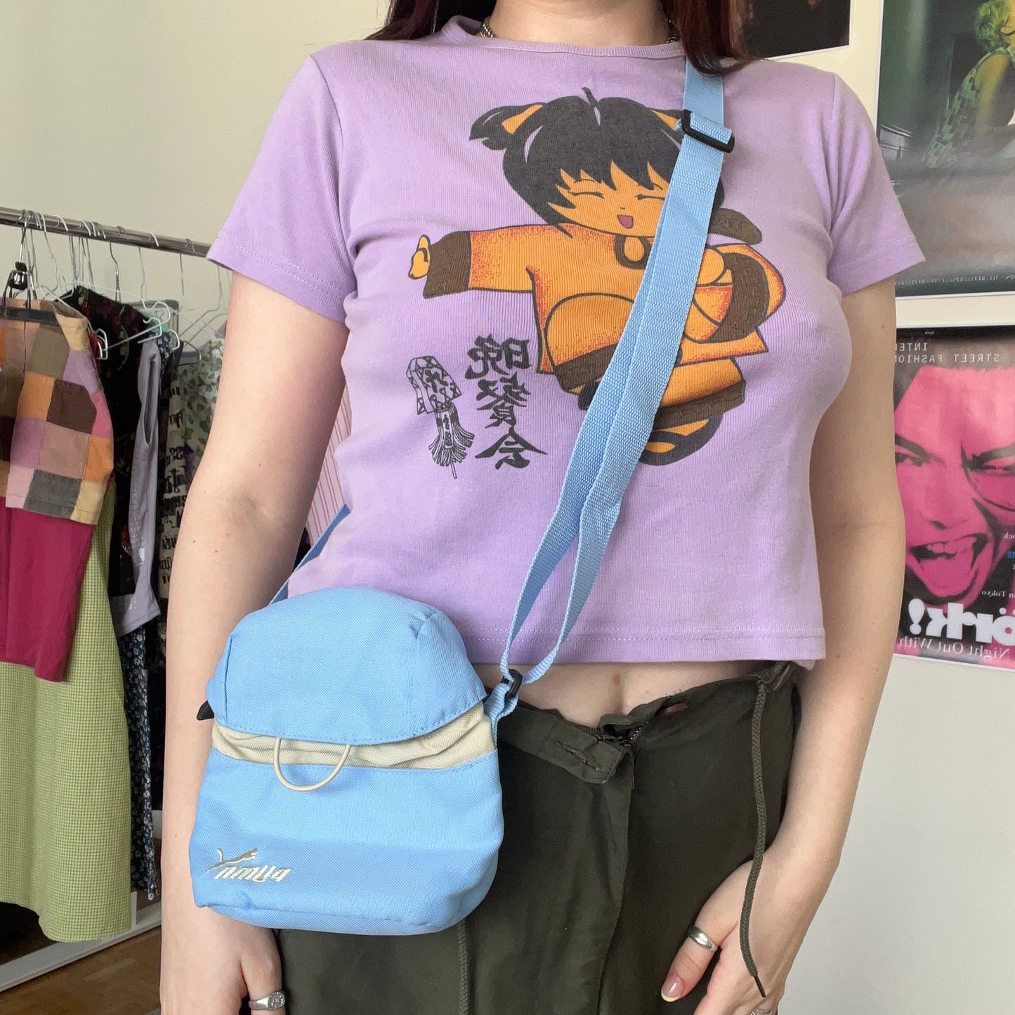 Vintage 90's PUMA Techwear Baby Blue Crossbody Bag