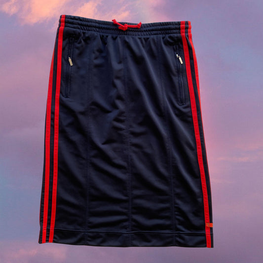 Vintage 90's Adidas Sporty Navy Midi Skirt with Red Stripes (XS/S)