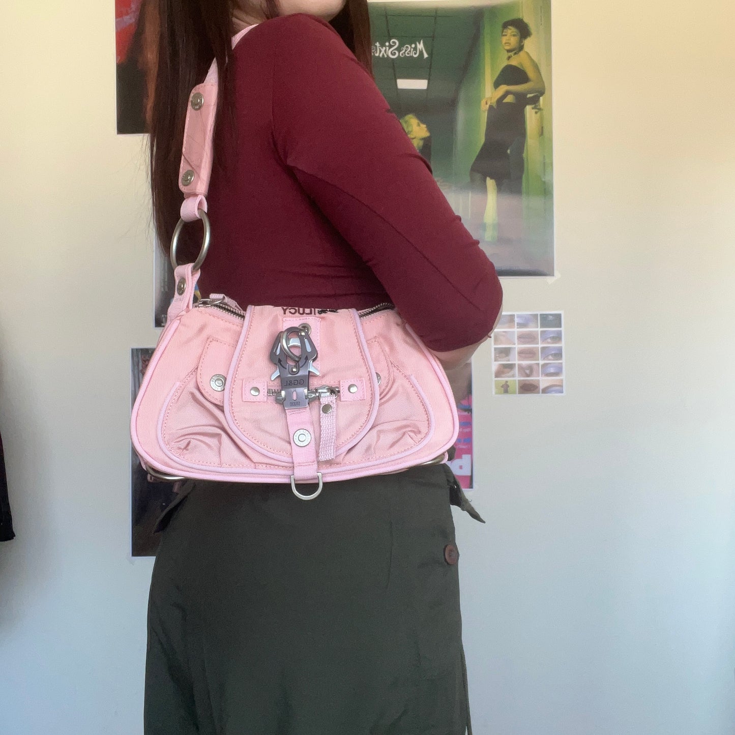 Vintage 90's Cyber George Gina and Lucy Pink Shoulder Bag