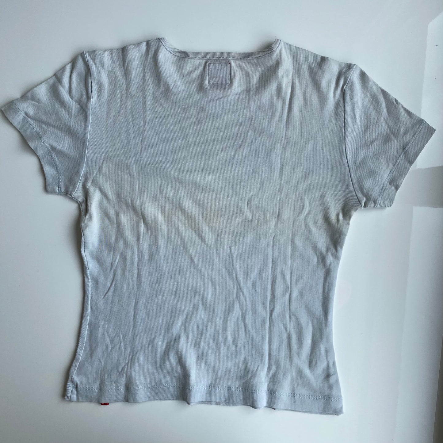 Vintage 90's Miss Sixty Baby Blue Logo Baby Tee (M)