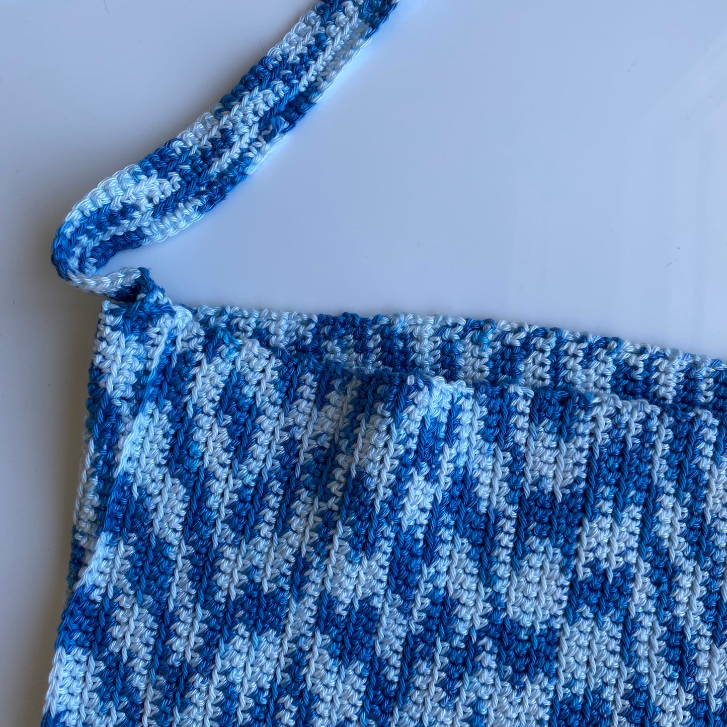 Vintage 90’s Hippie Indie Blue and White Crochet Crossbody Bag