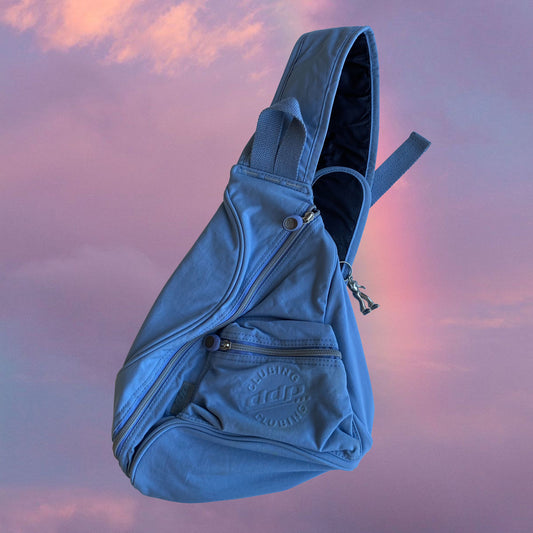 Vintage 90’s Techwear Baby Blue One Shoulder Backpack