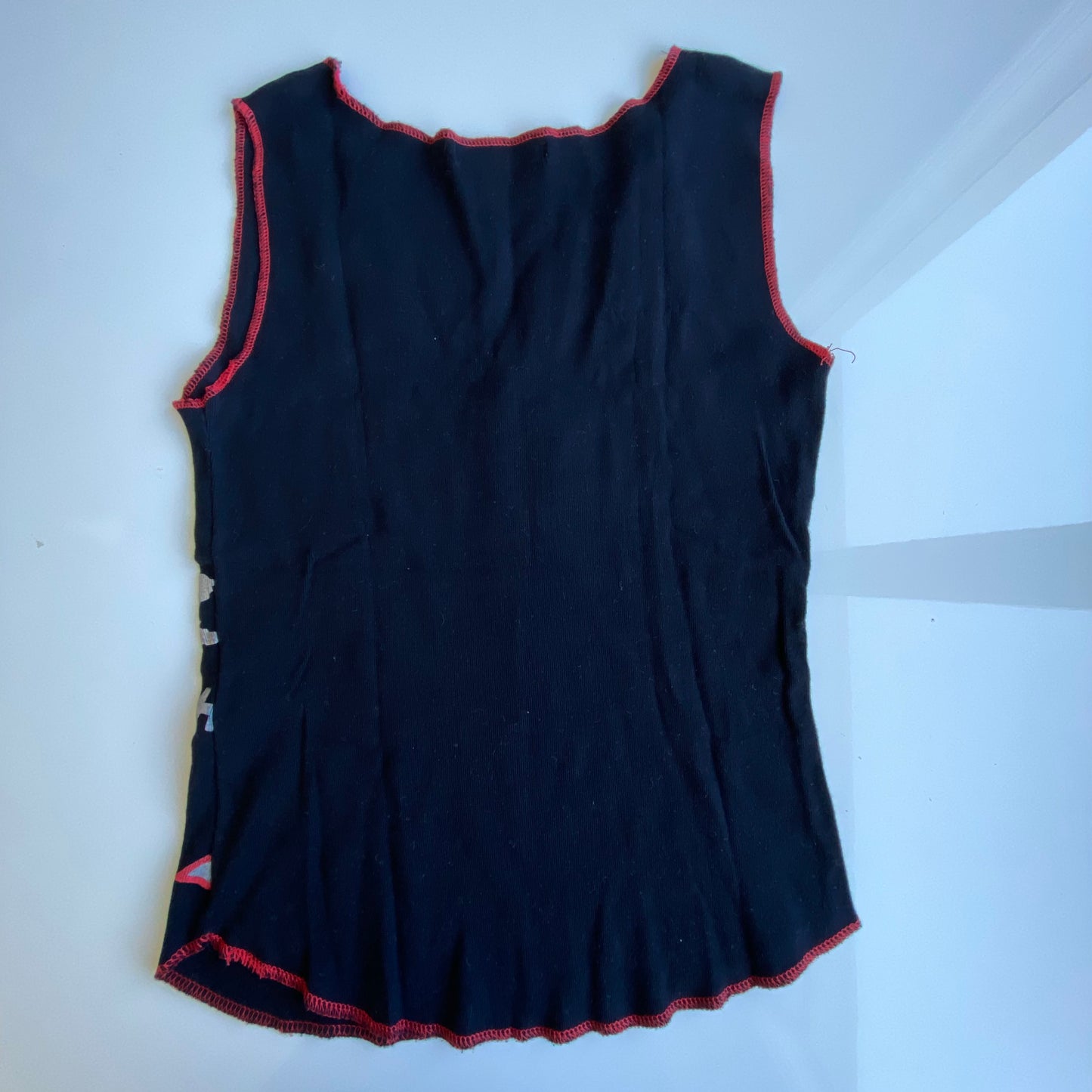 Vintage 90’s Skater Black Tank Top with Red Text Print (S)