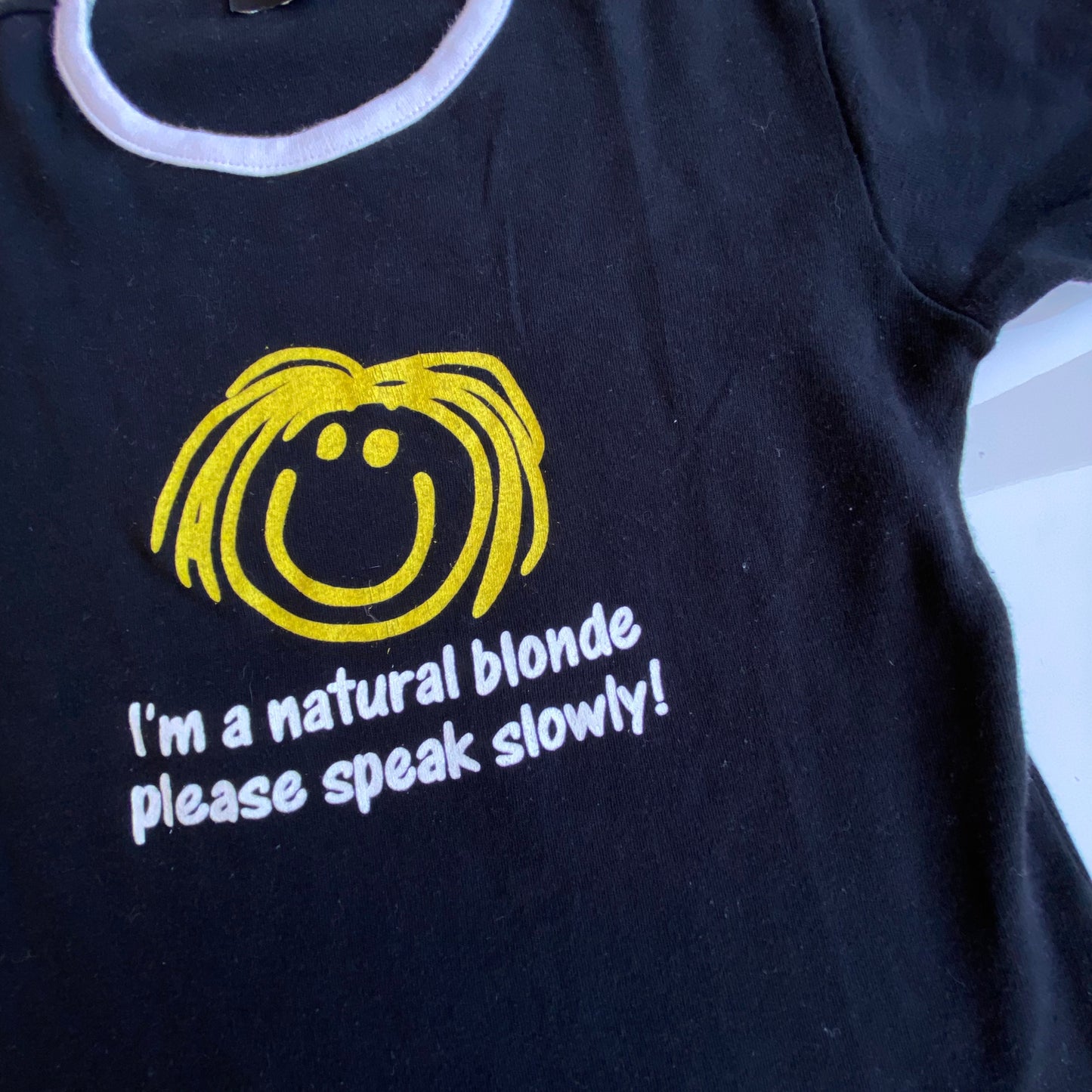 Vintage 90’s “Natural Blonde” Graphic Black Baby Tee (S)