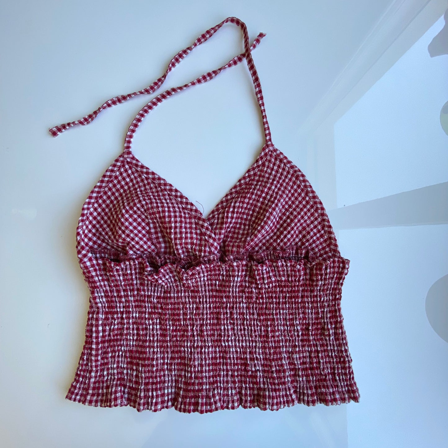 Vintage 90’s Country Red Vichy Halter Top (S)