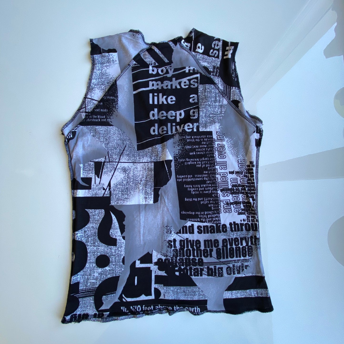 Vintage 90’s Morgan de Toi Archive Newspaper Print Tank Top (S)