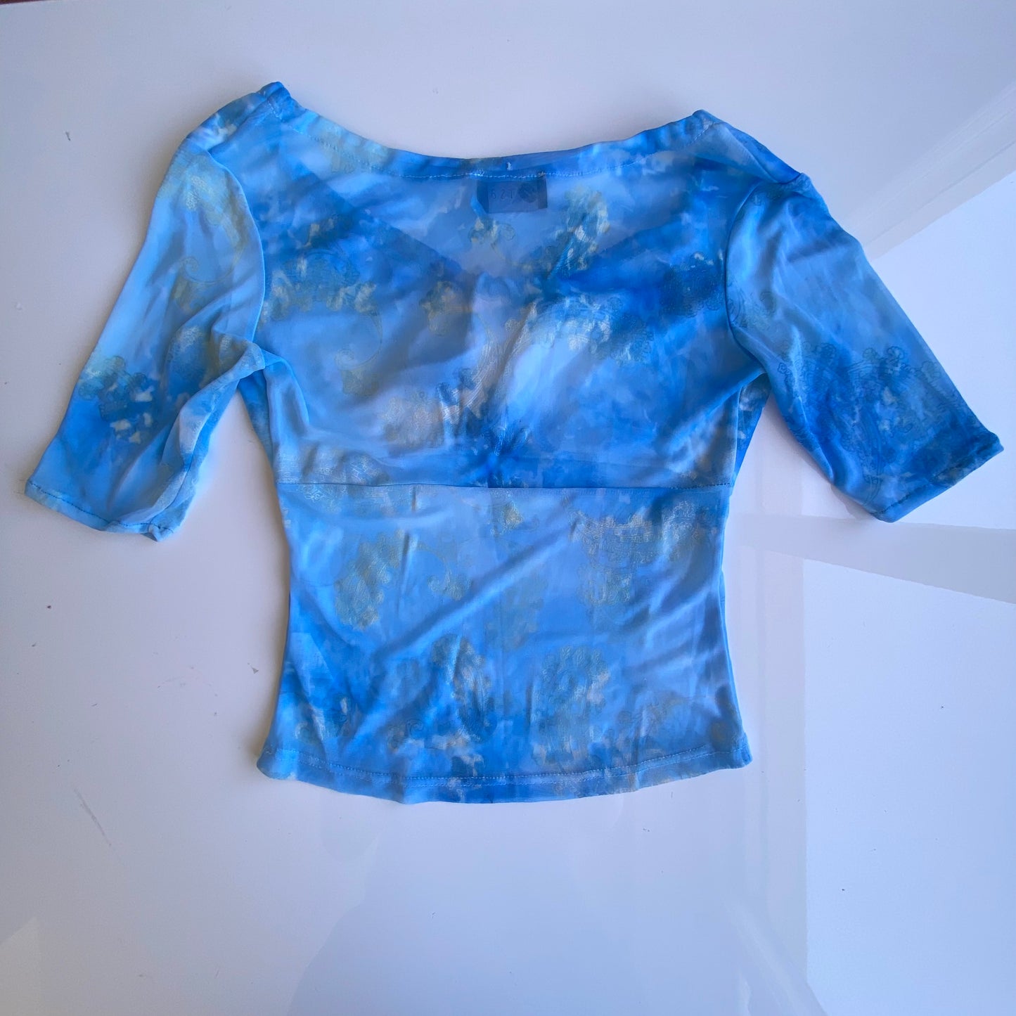 Vintage 90’s Fairy Coquette Baby Blue Mesh Top (S)