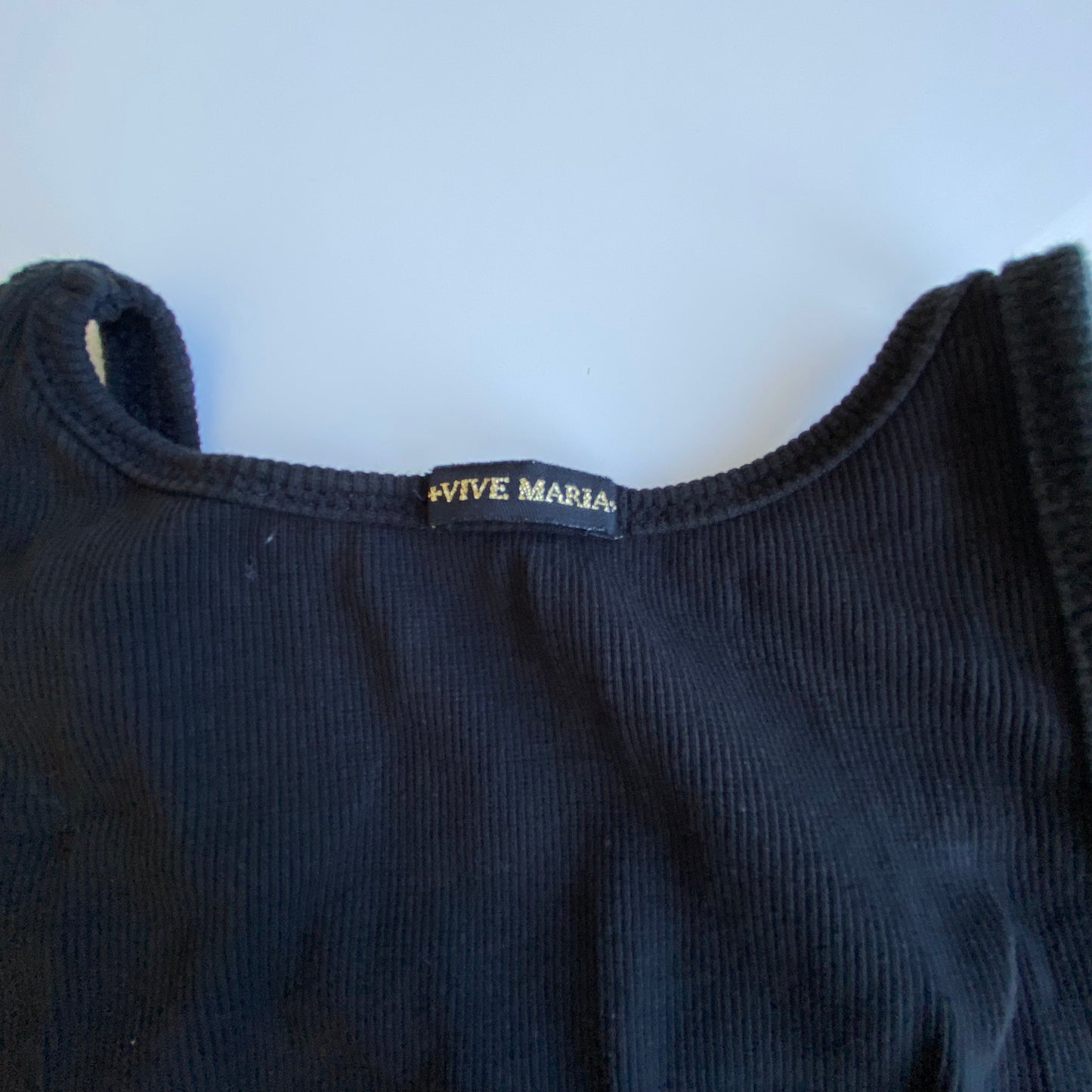 Vintage 90’s Archive Grunge Vive Maria Black Ribbed Logo Tank Top (S)