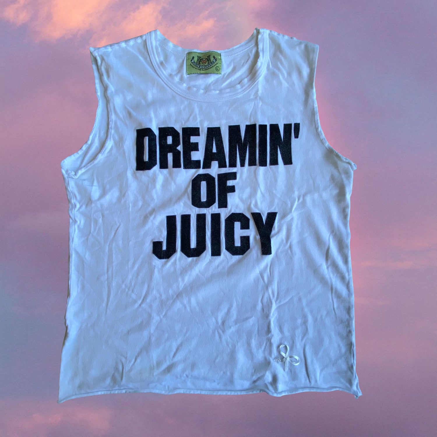 Vintage Y2K Juicy Couture “Dreaming of Juicy” Graphic White Tank