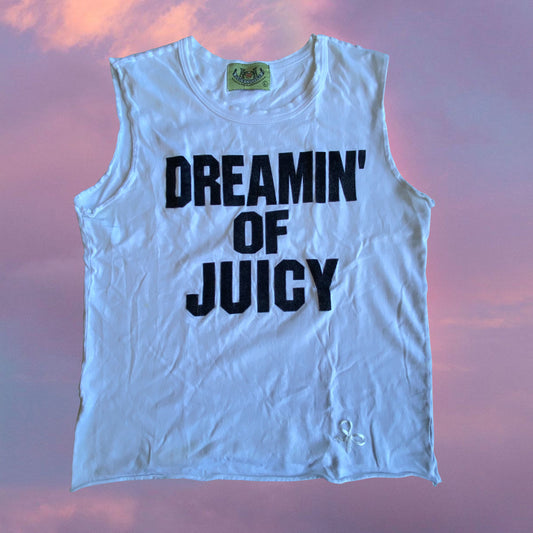 Vintage Y2K Juicy Couture “Dreaming of Juicy” Graphic White Tank Top (M/L)