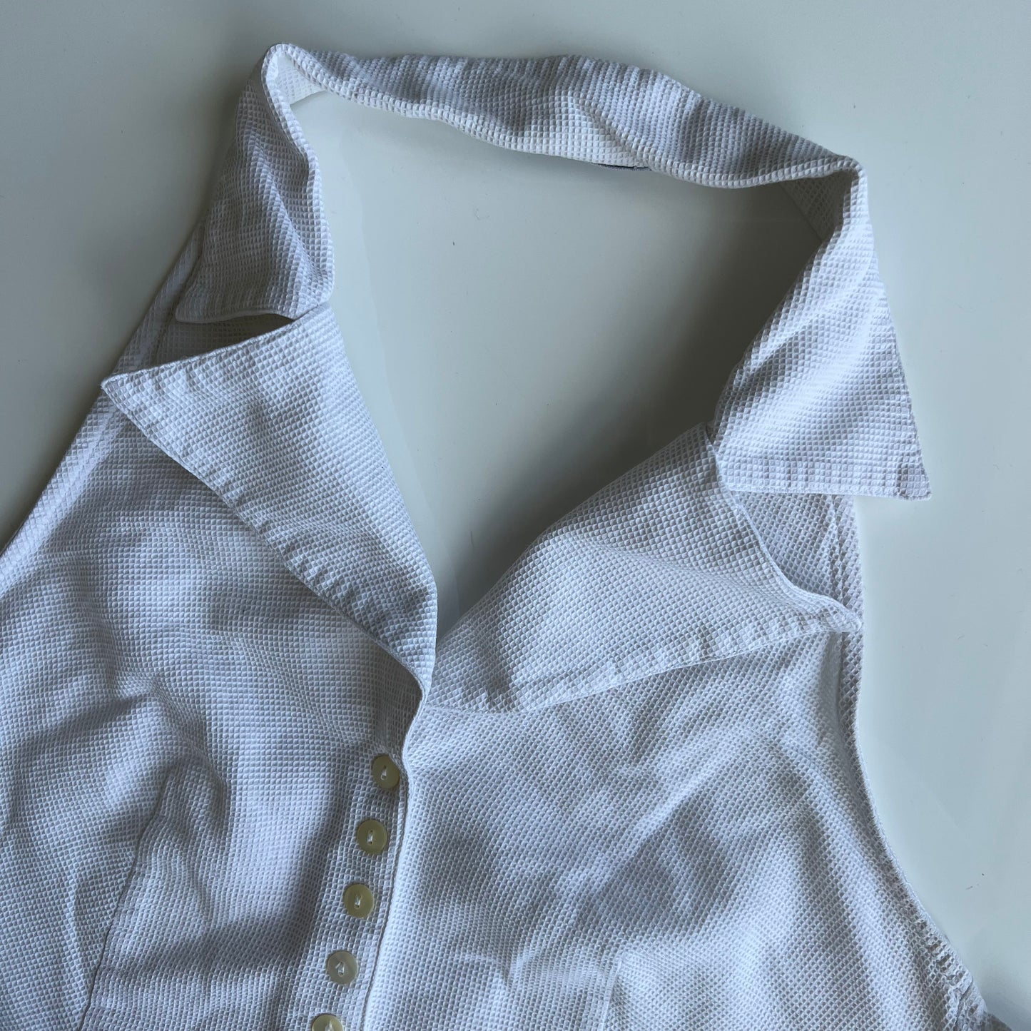 Vintage 90's Preppy Backless White Shirt (S)