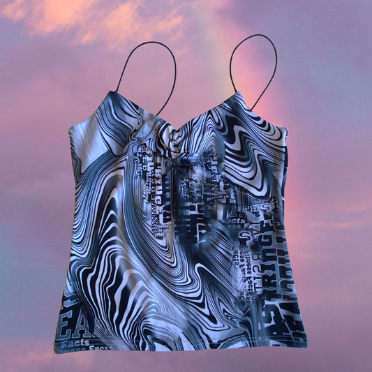 Vintage 90’s Funky Print Grey Cami Top (L)