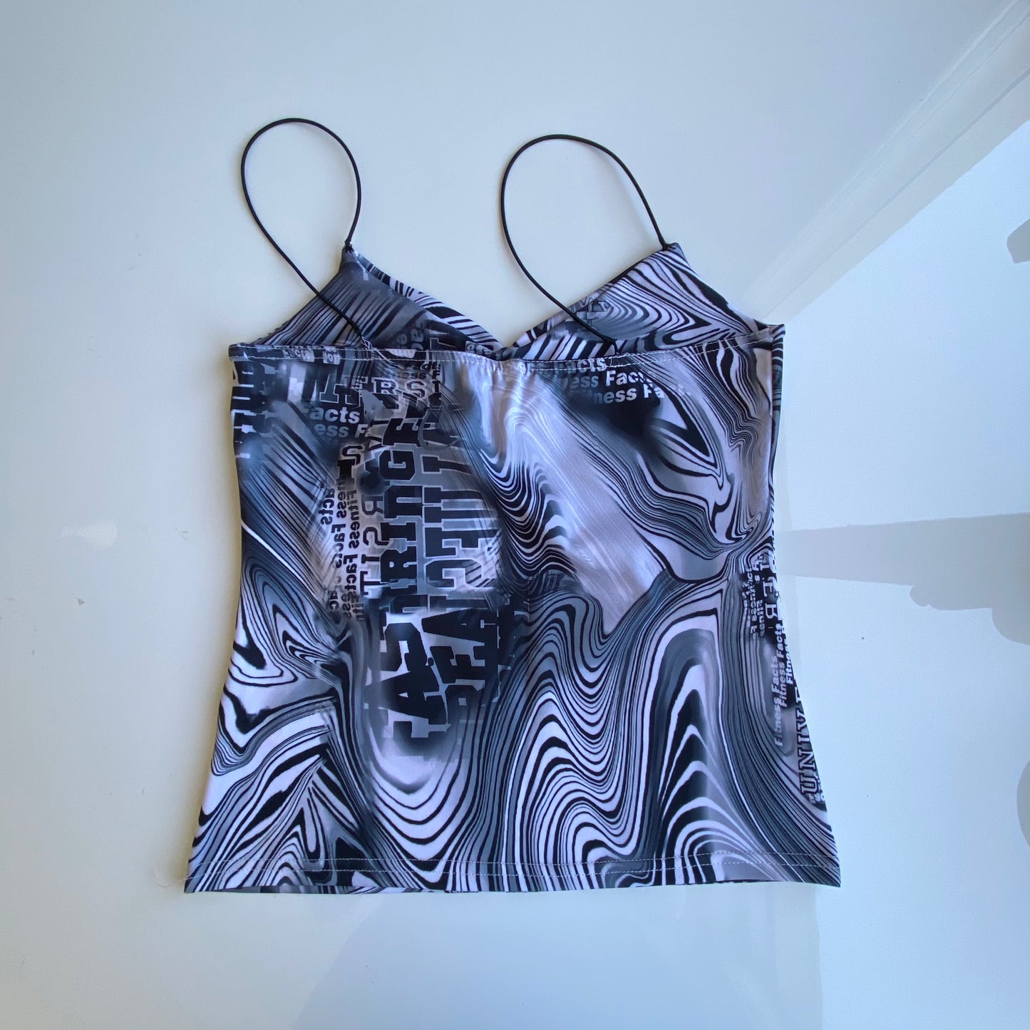 Vintage 90’s Funky Print Grey Cami Top (L)