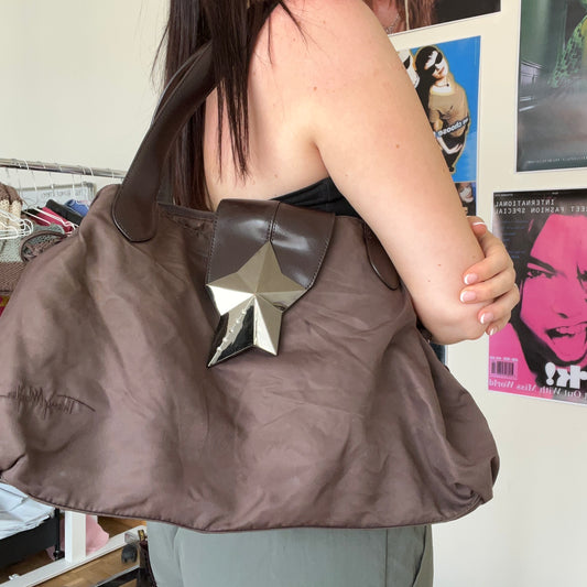 Vintage 90's Mugler Chocolate Brown Shoulder Bag