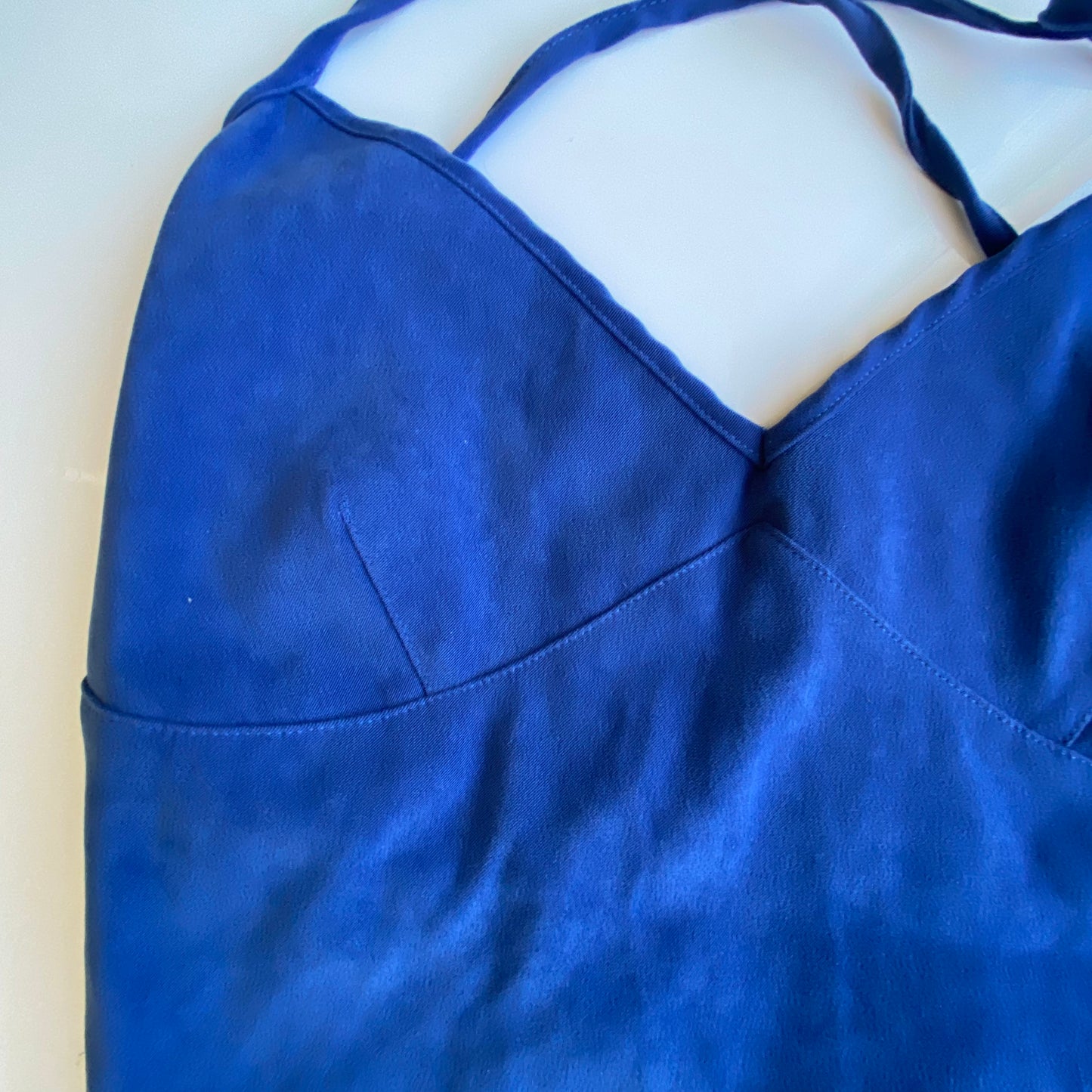 Vintage 90’s Festival Blue Backless Halterneck Top (M)