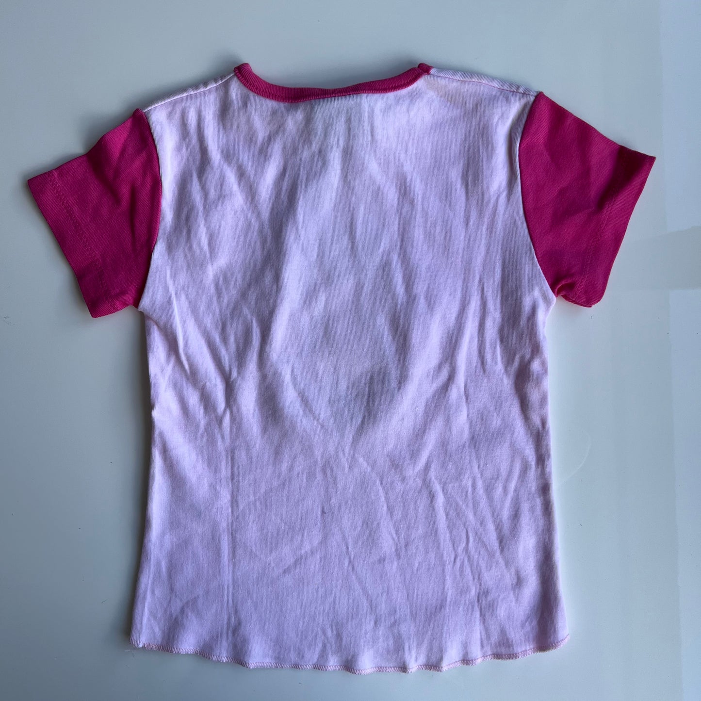 Vintage 90's Skater Pink Baby Tee with Skater Girl Graphic (XS/S)