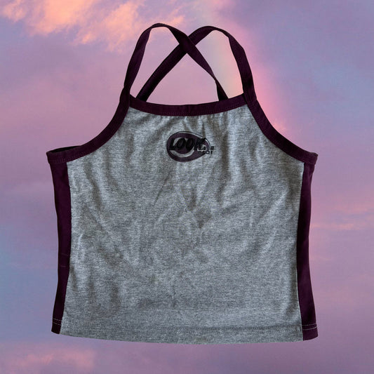 Vintage 90's Skater Grey and Purple Racerback Tank Top (XS/S)