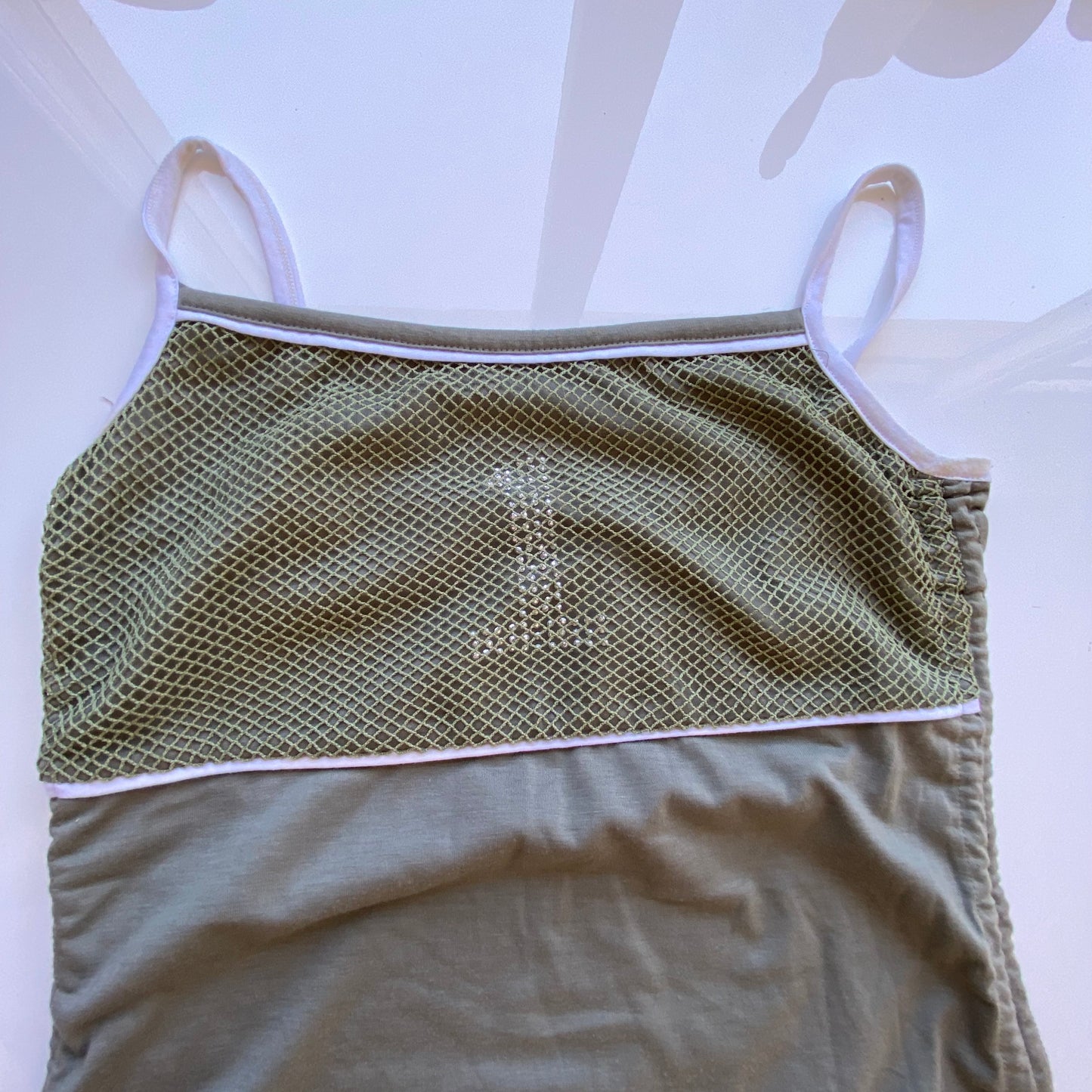 Vintage 90’s Sporty Khaki Mini Dress with Side Drawstrings (S)