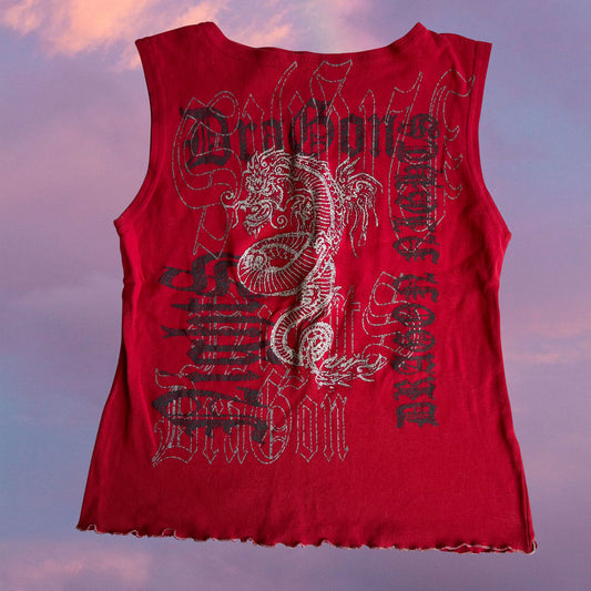 Vintage 90's Skater Red Dragon Tank Top (S/M)